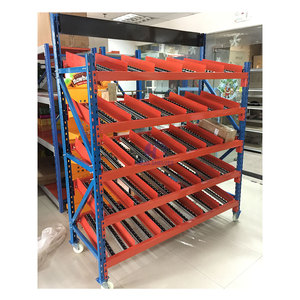 Customized Warehouse Storage Rack Pallet Flow Rack Shelving Lineside Roller Flow Rack