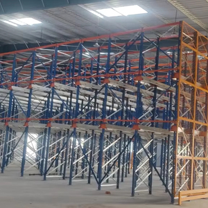 Steel High-Density LIFO Drive Pallet Rack 25000 kg Capacity Powder Coated Strong Guide Rails Forklift Drive-In Access Storage